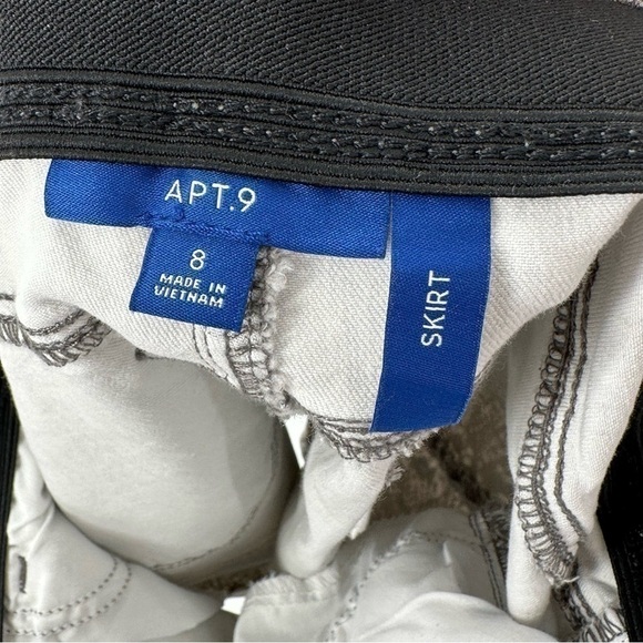 Apt 9 pencil skirt size 8 cream gray snakeskin print stretch with pockets - Picture 7 of 9